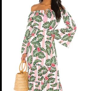Lovers and Friends Pink Palm dress